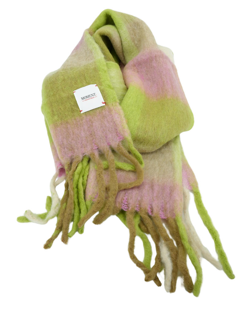 MOMENT - GREEN AND PINK "ELENA" SCARF