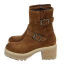 FAIRE - COGNAC HEELED ANKLE BOOTS