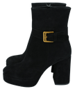 BRUNO PREMI - BLACK VELVET HEEL BOOTS