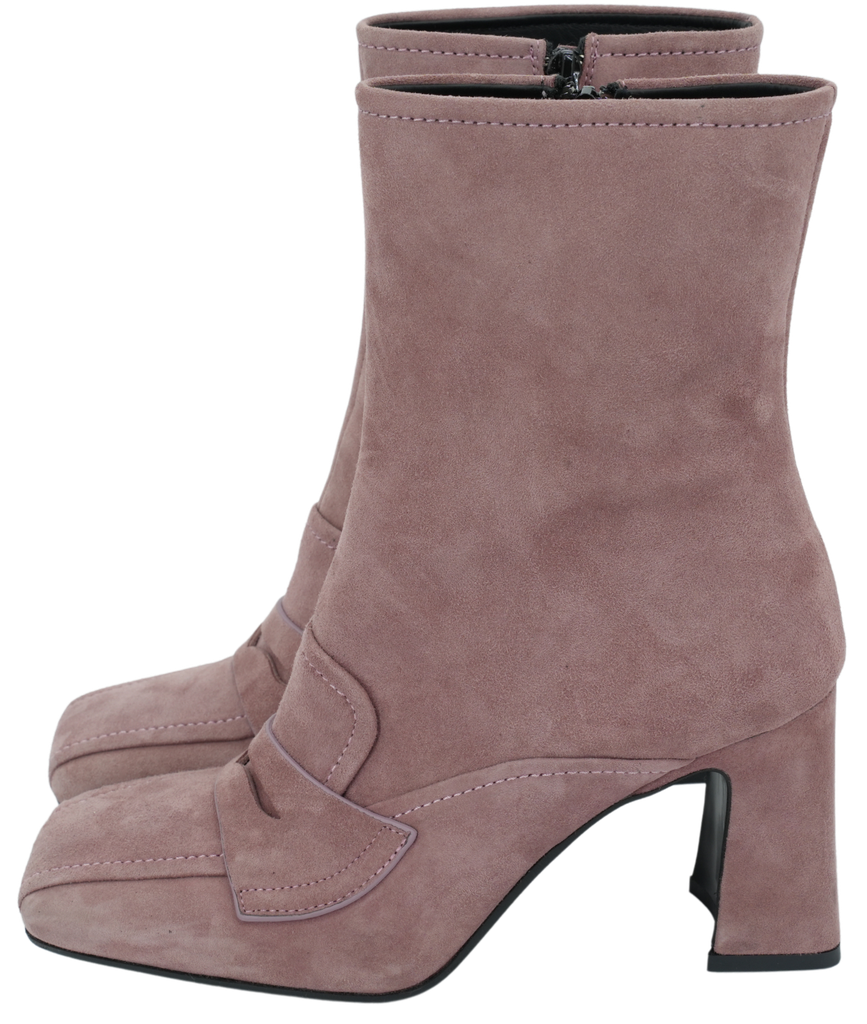 BRUNO PREMI - BOOTS À TALONS ROSE POUDRÉ