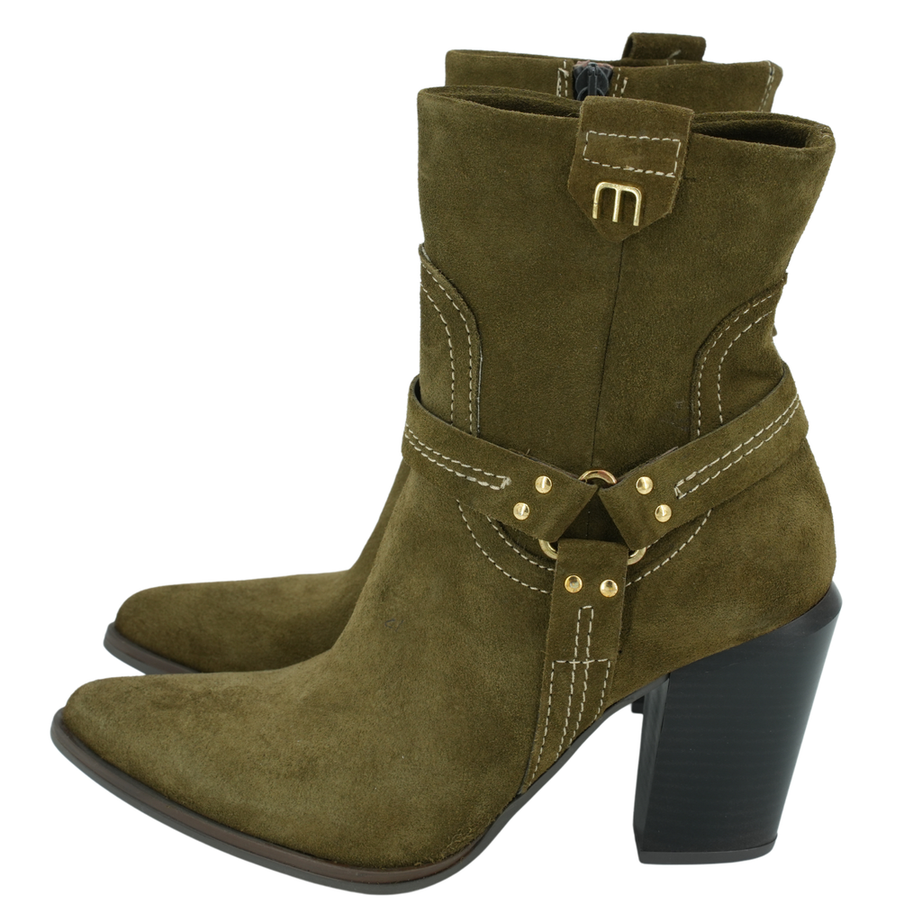 MJUS - WESTERN-KHAKI-STIEFELETTEN FLORA