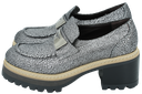 FAIRE - MOCASSINS ARGENTÉS À TALONS