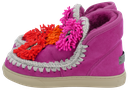 MOU - BOOTS FOURRÉES À FLEURS ROSE FLUO