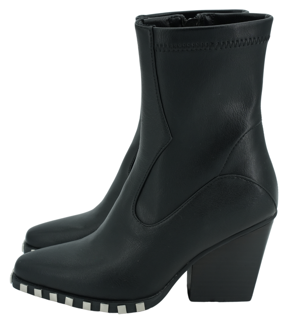 NOA HARMON - BLACK STUDDED WESTERN ANKLE BOOTS