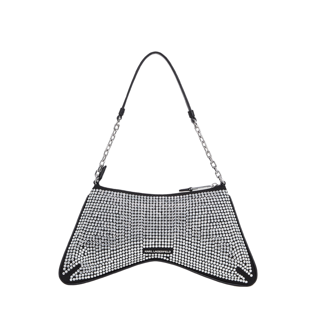 KARL LAGERFELD - SAC PORTÉ ÉPAULE AVEC STRASS "K/EVENING"