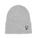 KARL LAGERFELD - "K/IKONIK" GREY WIDE CUFF BEANIE
