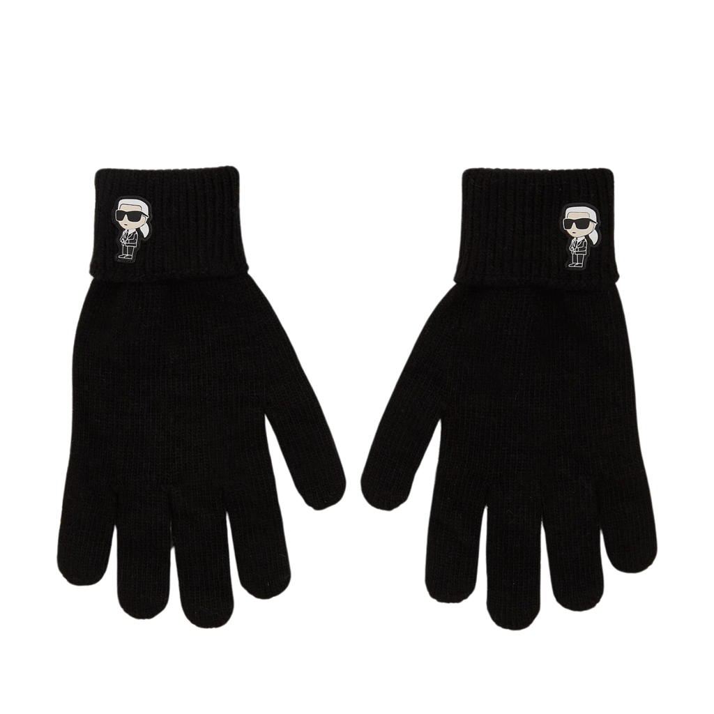KARL LAGERFELD - GANTS EN TRICOT "K/IKONIK" NOIRS