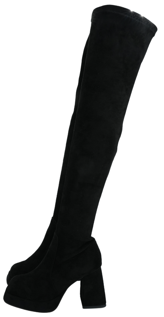 ALMA EN PENA - BLACK THIGH HEEL BOOTS