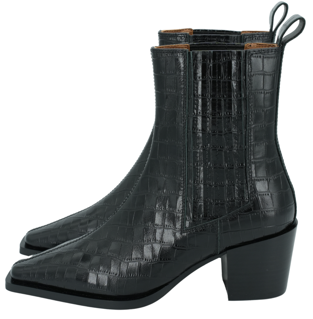 MI/MAI - BOTTINES CHELSEA "JANE II" NOIRES CROCOS