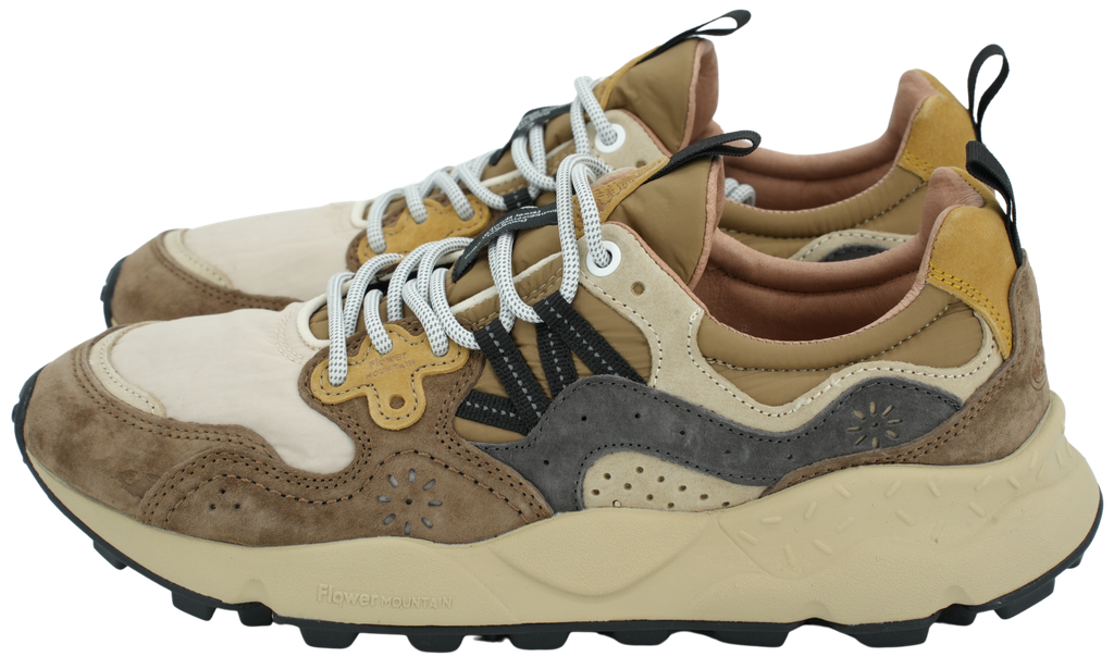 FLOWER MOUNTAIN - YAMANO 3 SUEDE/NYLON RIPSTOP BEIGE-BROWN