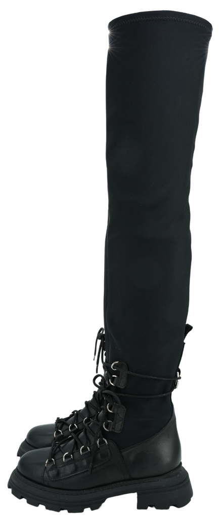 GIANNI RENZI - BLACK THIGH BOOTS (36)