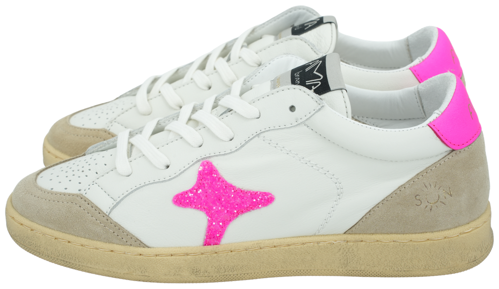 AMA BRAND - WHITE AND PINK "SUN" SNEAKERS