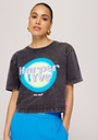 HARPER AND YVE - T-SHIRT CROP "HOTSTUFF" GRIS