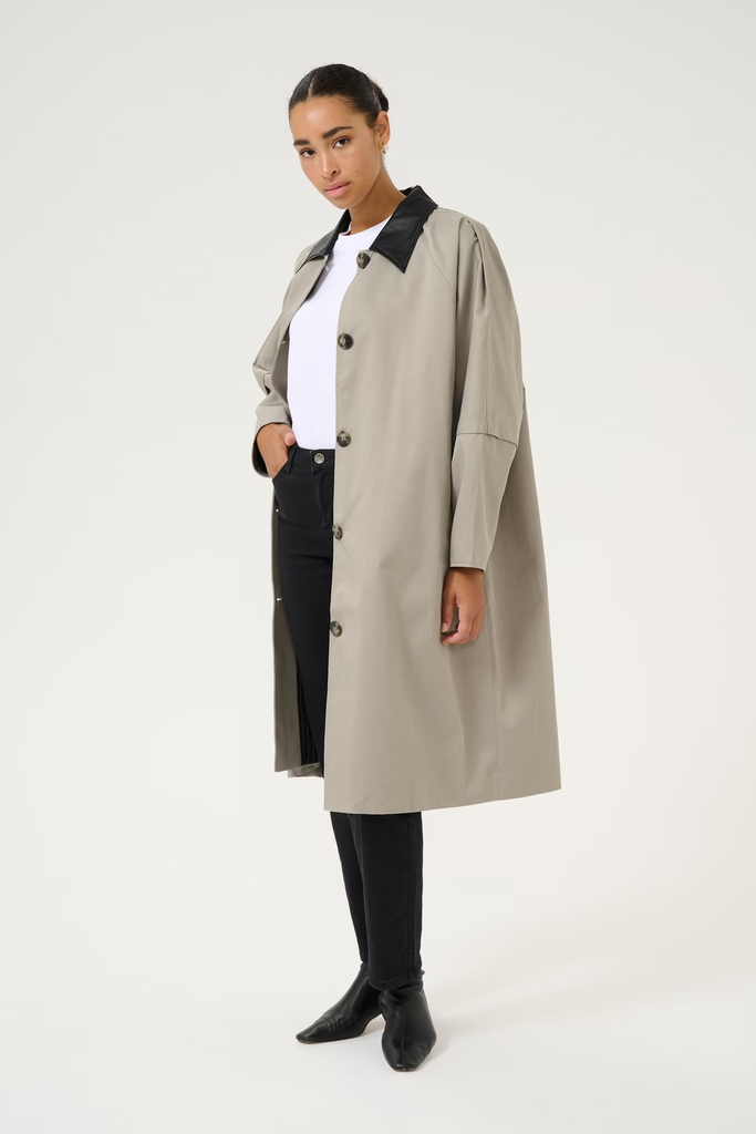 KAFFE - TRENCH "KAROSANNA" GREY (34)