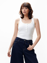 CATWALK JUNKIE - WHITE RIBBED TOP