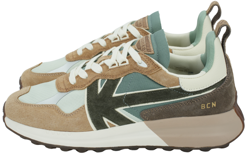 KAOTIKO - BROWN AND MINT GREEN "VANCOUVER TECH" SNEAKERS
