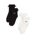 KARL LAGERFELD - "K/SIGNATURE" WHITE AND BLACK RUFFLED SOCKS