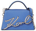 KARL LAGERFELD - PETIT SAC BANDOULIÈRE "K/SIGNATURE" BLEU ÉLECTRIQUE