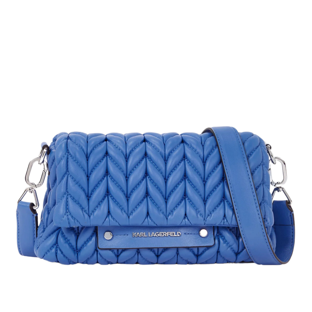 KARL LAGERFELD - SAC BANDOULIÈRE "K/WEAVE" BLEU ÉLECTRIQUE