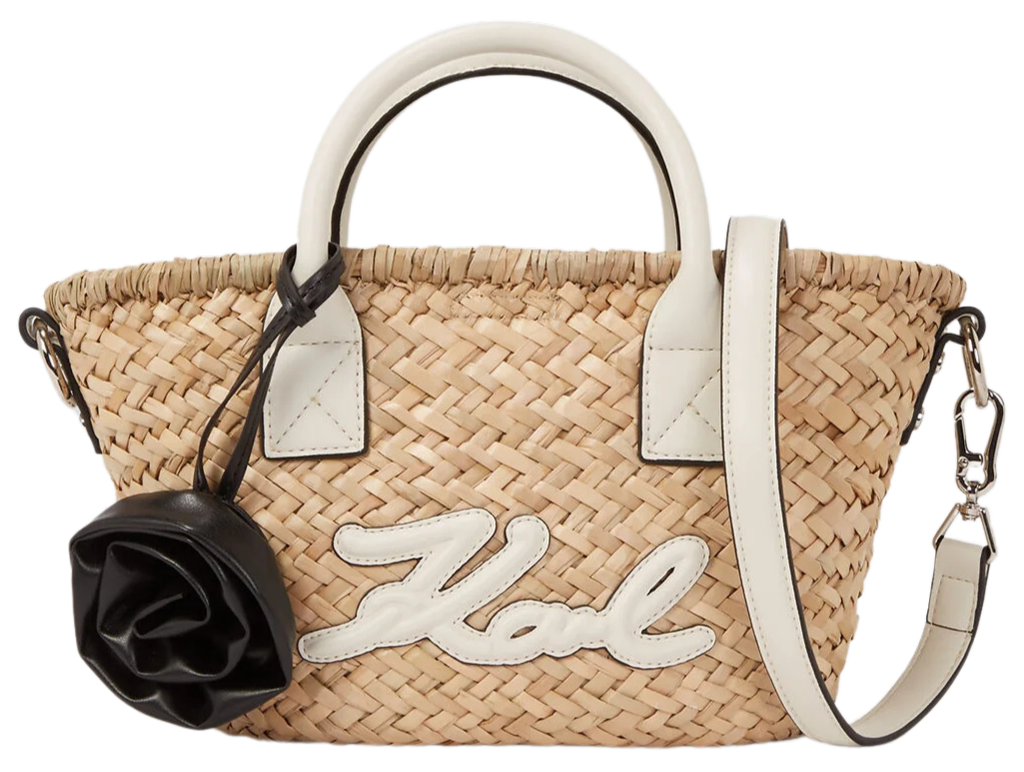 KARL LAGERFELD - PANIER "K/SIGNATURE" RAFFIA