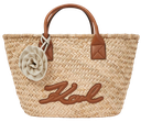 KARL LAGERFELD - GROTE "K/SIGNATURE" RAFFIA MAND