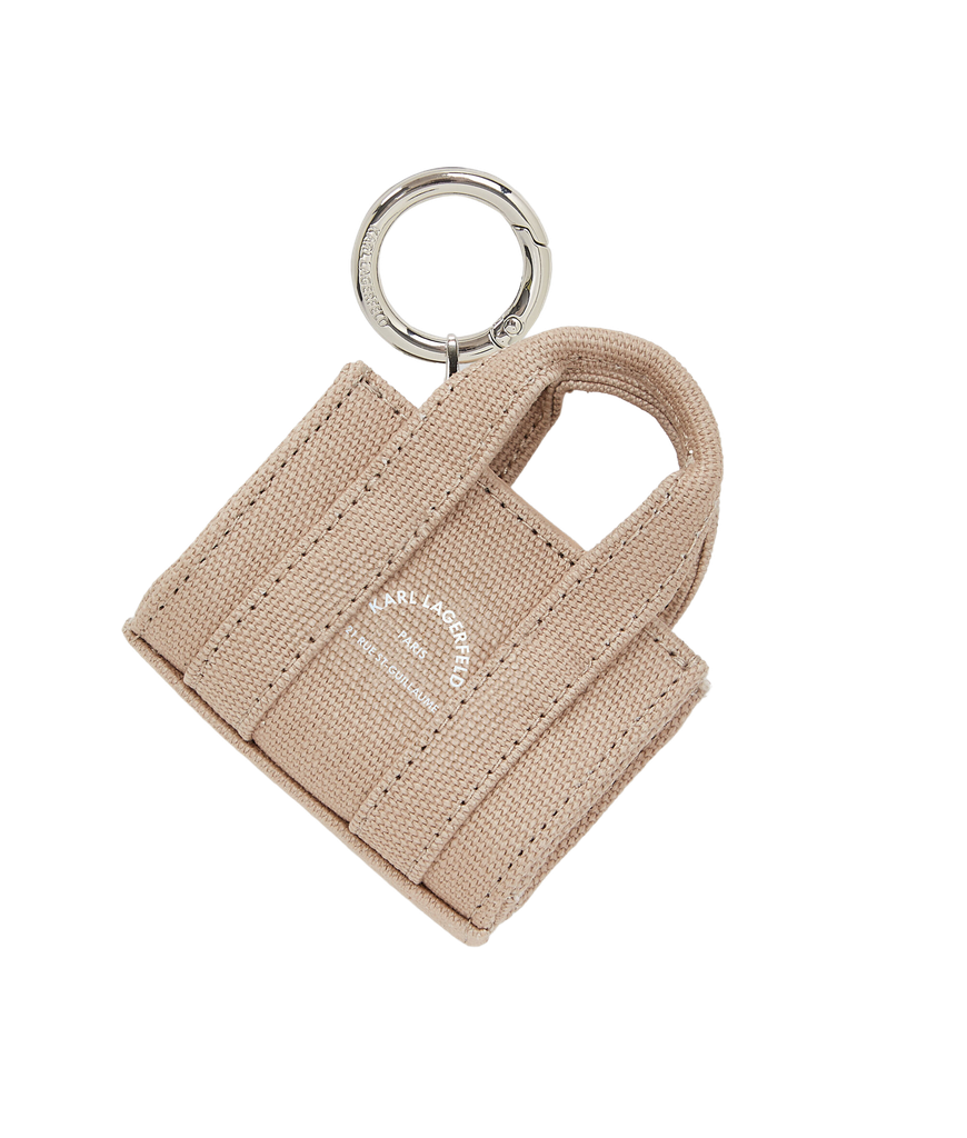KARL LAGERFELD - PORTE CLÉ DE CABAS "RUE ST-GUILLAUME" BEIGE
