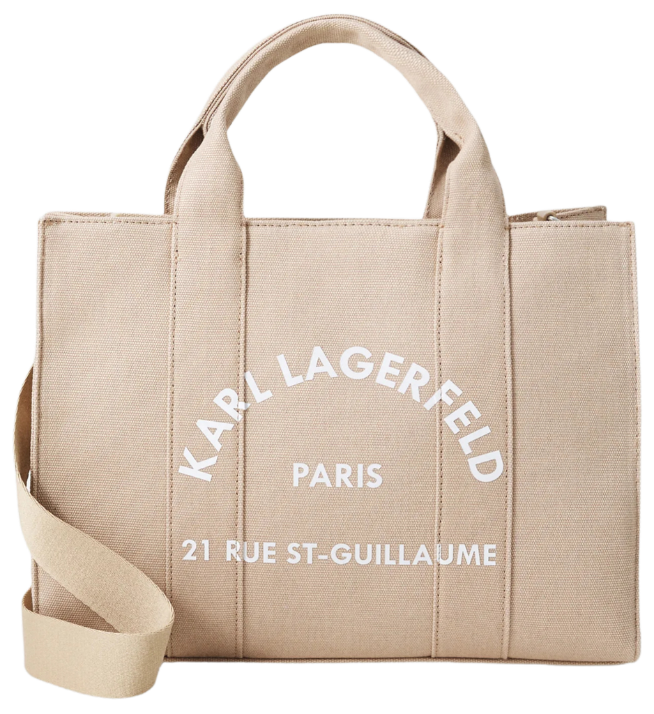 KARL LAGERFELD - CABAS CARRÉ DE TAILLE MOYENNE "RUE ST-GUILLAUME" BEIGE