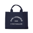 KARL LAGERFELD - CABAS CARRÉ DE TAILLE MOYENNE "RUE ST-GUILLAUME" BLEU MARINE
