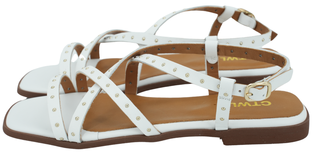 CTWLK - WHITE "VELVET" SANDALS