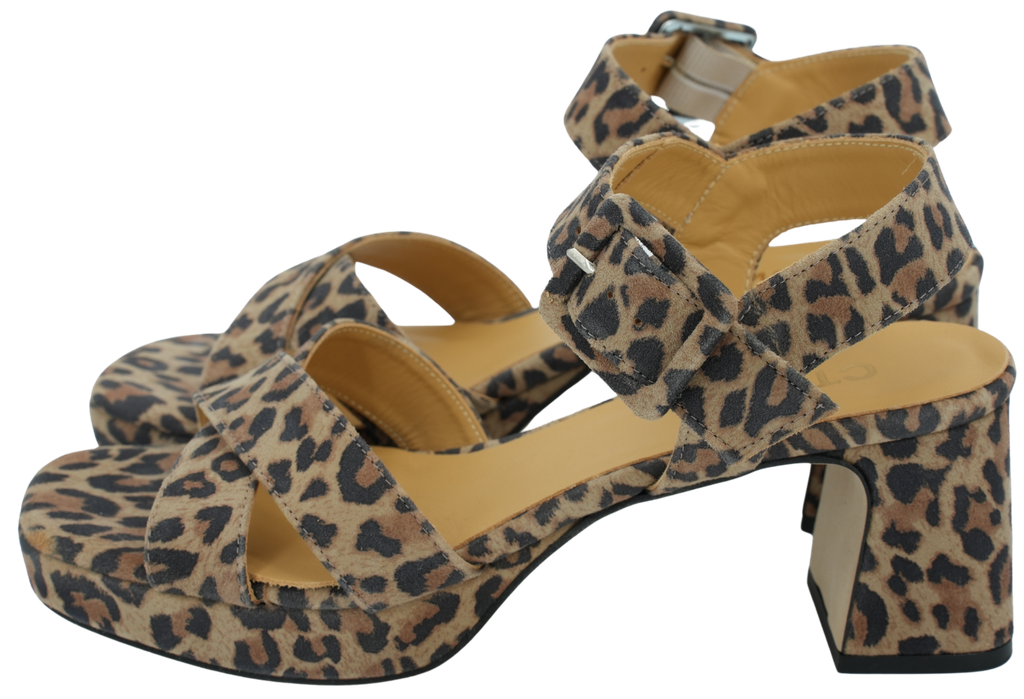 CTWLK - "AMOUSCH" SANDALEN MET LUIPAARDHAK