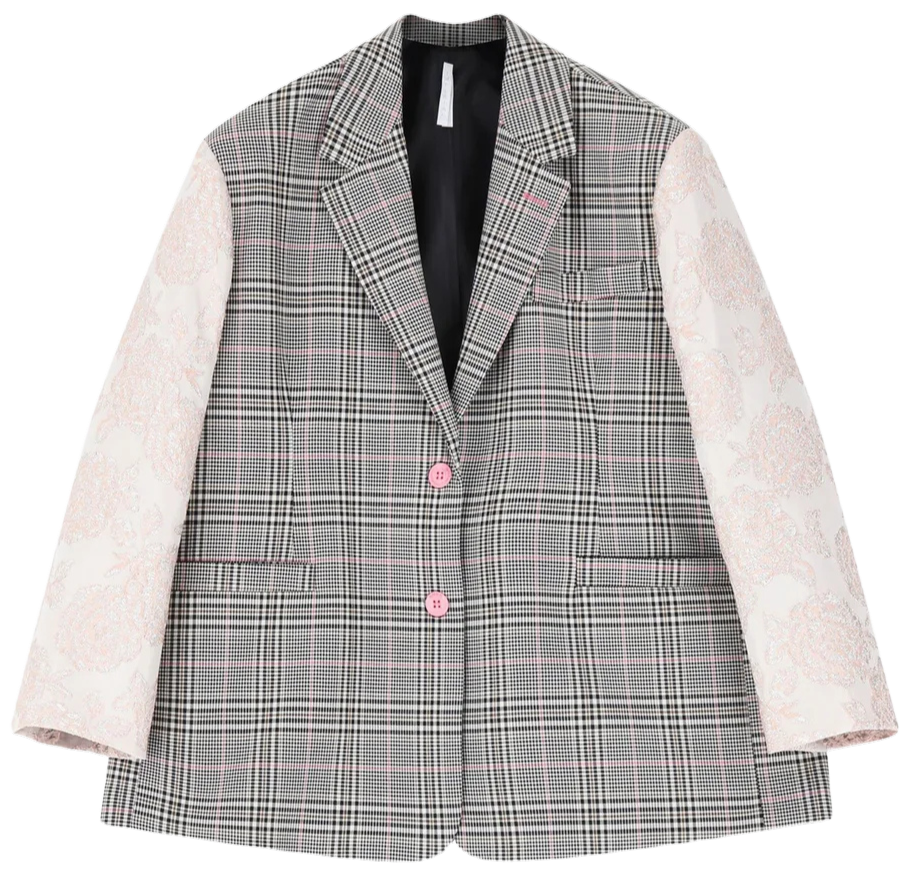 IMPERIAL - GRAU-ROSA KARIERTER BLAZER