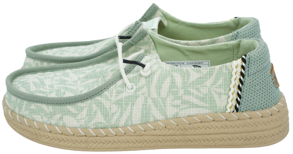 HEY DUDE - MINTGRÜNE „WENDY RETRO PALM“ MOKASSINS