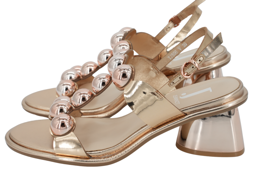 JEANNOT - PINK GOLD HIGH HEEL SANDALS