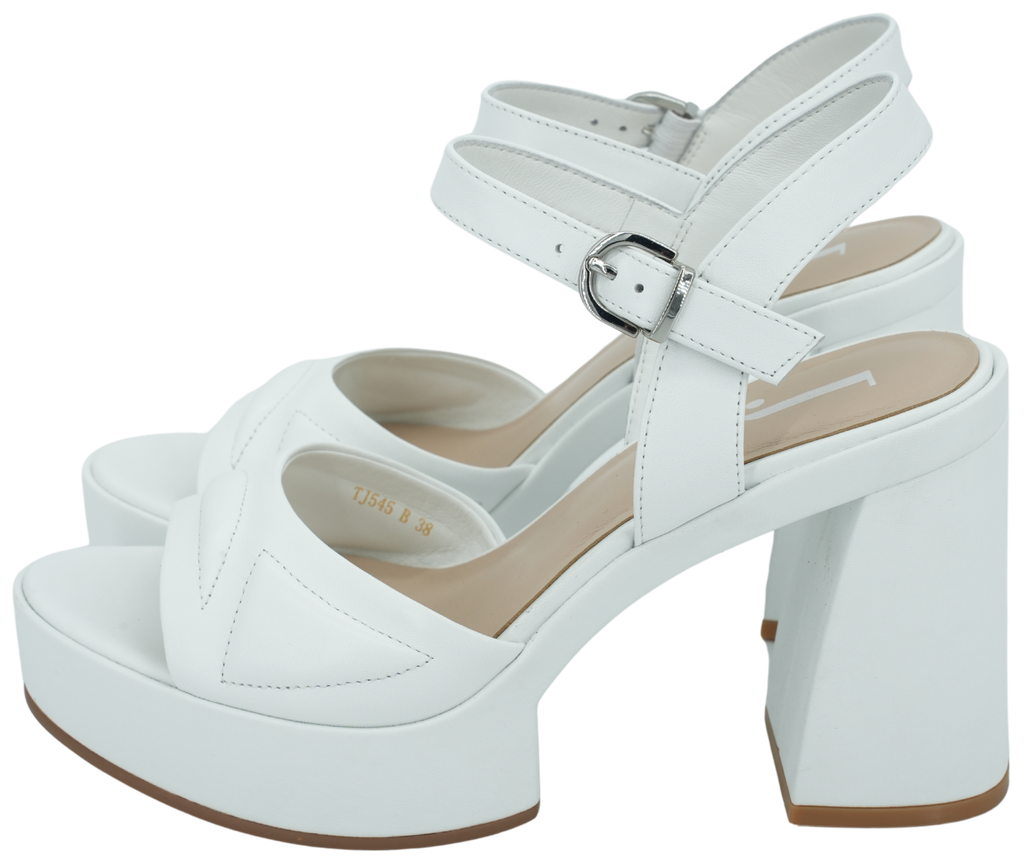 JEANNOT - WHITE PLATFORM HEEL SANDALS