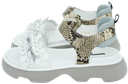 JEANNOT - WHITE SNAKE SANDALS