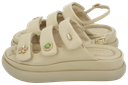 CAFÉ NOIR - BEIGE SANDALS WITH JEWELS