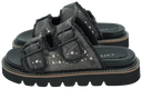 CAFÉ NOIR - DARK GREY TWO STRIPE SANDALS
