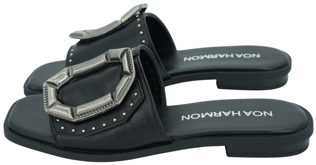 NOA HARMON - BLACK BUCKLE SANDALS