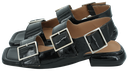 CARMENS - BLACK PATENT HEEL SANDALS
