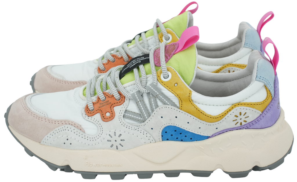 FLOWER MOUNTAIN - "YAMANO 3" WHITE SNEAKERS