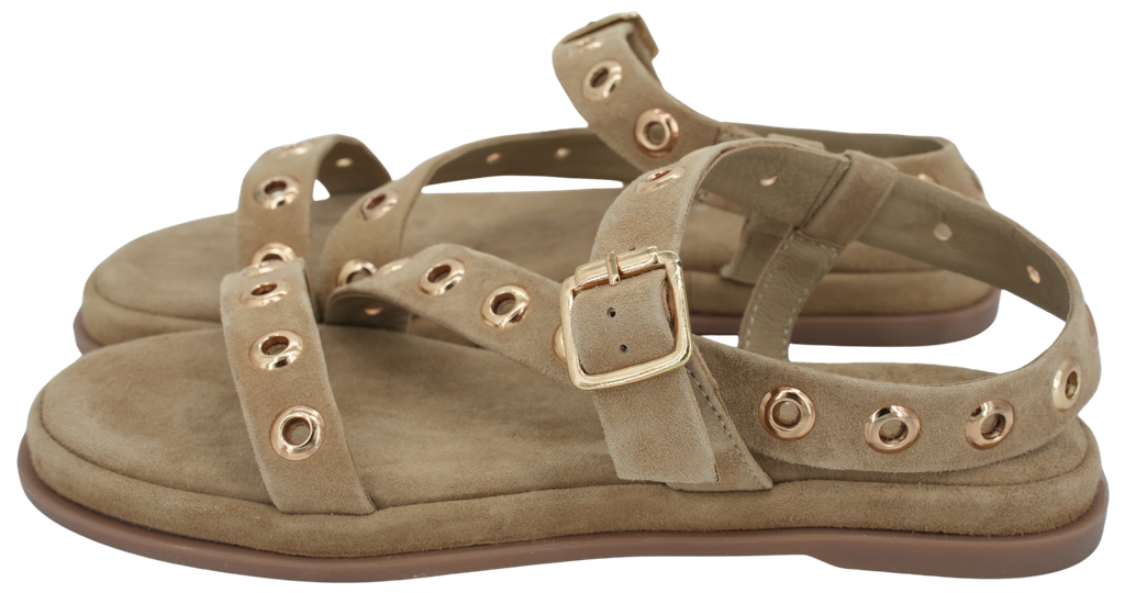 L'ATELIER TROPEZIEN - BEIGE WILDLEDERSANDALEN