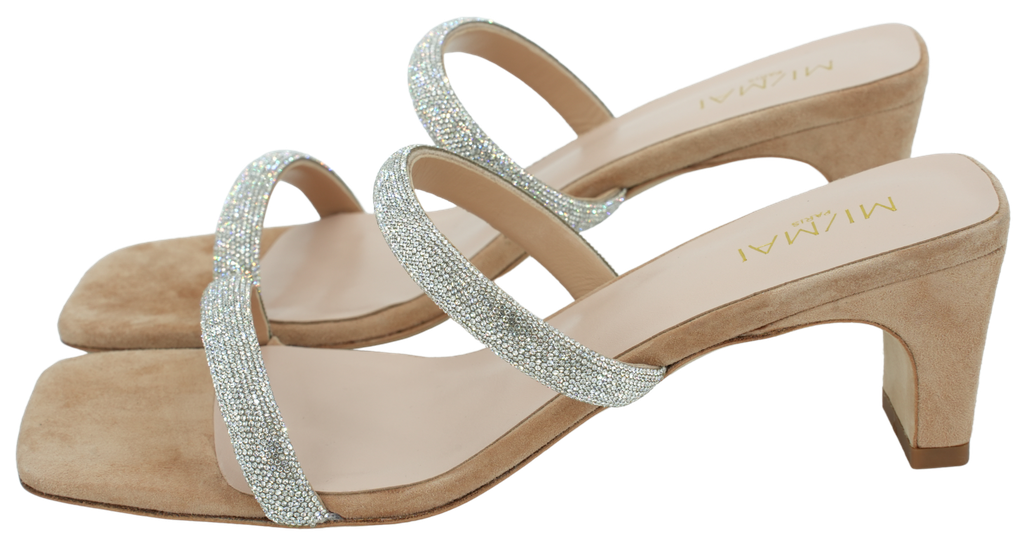 MI/MAI - MULES À STRASS "BABS" NUDE