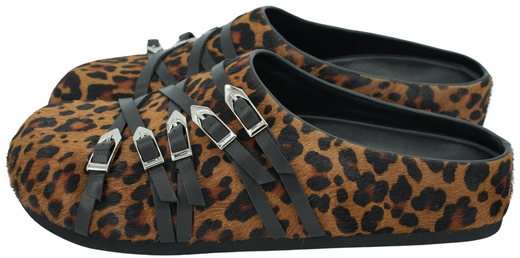 MI/MAI - CLOG-MULES „TOLEDO“ MIT LEOPARDENRIEMEN