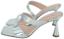 MI/MAI - „TARA“ SILBERNE MULES MIT ECKIGER ZEHENSCHUH