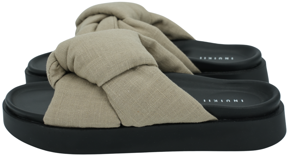 INUIKII - BEIGE LINEN SANDALS