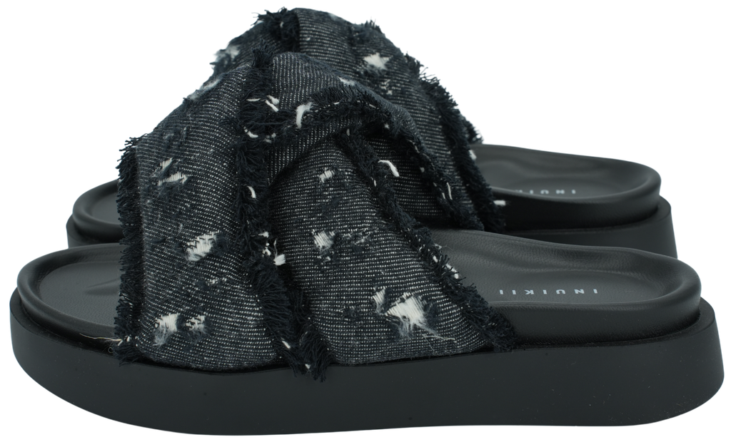INUIKII - SANDALES EN JEANS NOIRES