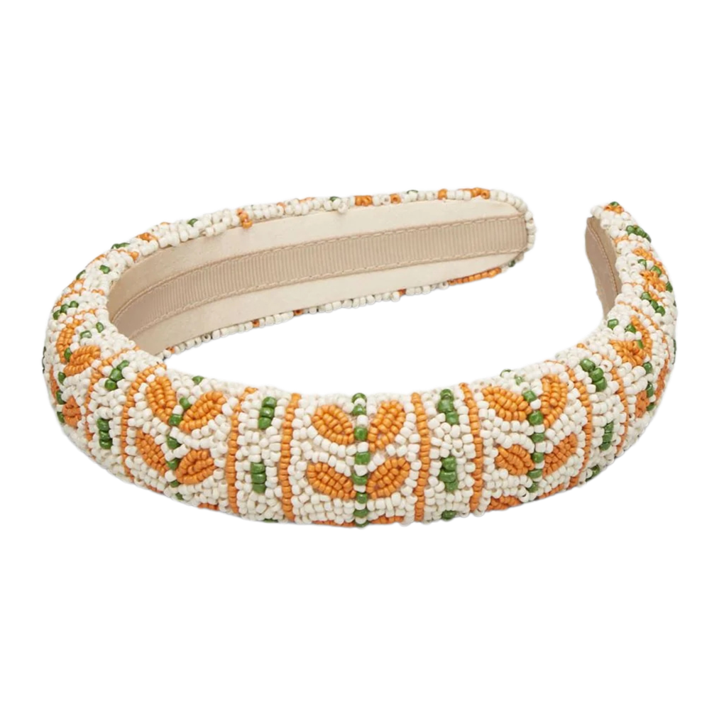 BECKSÖNDERGAARD - BEIGE EN ORANJE "PILOWA" HOOFDBAND