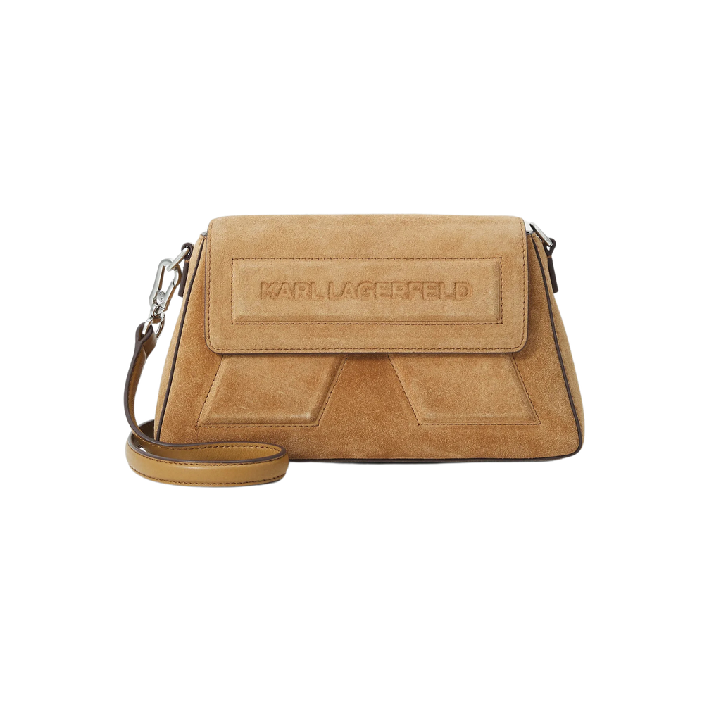 KARL LAGERFELD - „IKON/K“ KARAMELL-WILDLEDERTASCHE
