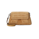 KARL LAGERFELD - "IKON/K" CARAMEL SUEDE BAG