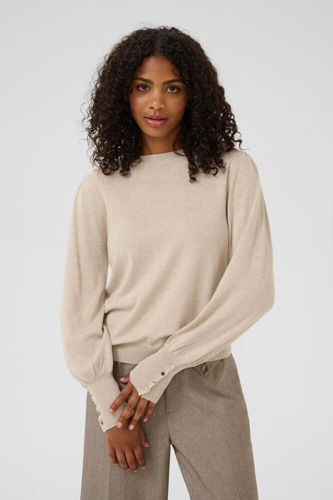 KAFFE - PULLOVER "KALIZZA" BEIGE